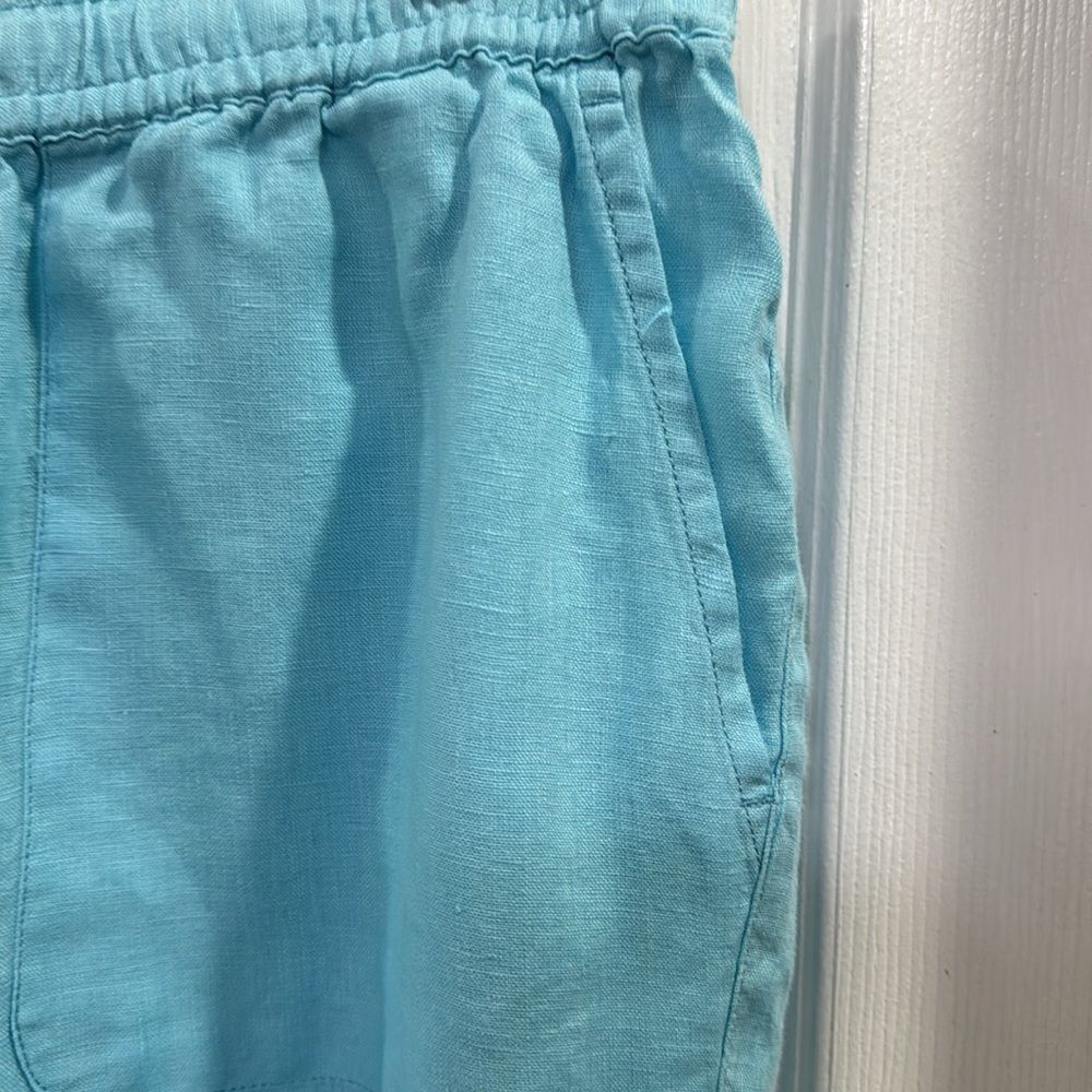RABE CROP LINEN PANT BLUE - Picture 3 of 9